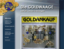 Tablet Screenshot of die-goldwaage-erlangen.de